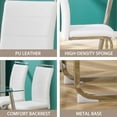 thumbnail image 4 of Dining Chairs Set of 2, PU Faux Leather Side Chair with High Back and U-Shaped Metal Legs, Upholstered Kitchen Chair, Modern Armless Chairs for Dining Room, Kitchen, Restaurant, White, 4 of 7