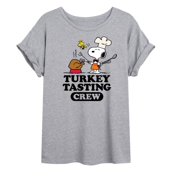Peanuts - Turkey Tasting Crew - Juniors Ideal Flowy Muscle T-Shirt