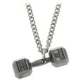 thumbnail image 2 of Men's Antique Finish Dumbbell Necklace-Romans 8:37 by Shields of Strength, 2 of 4