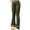 Army Green, variant on Womens Flared Leggings Casual Stretch High Waist Fold Over Athletic Yoga Dance Pants Lounge Workout Activewear