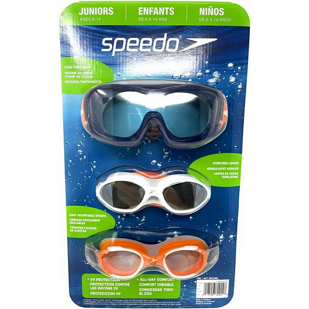 Speedo Junior Swim Goggles 3Pack, MultiColor & Shape Variety Pack