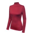 thumbnail image 3 of Made by Olivia Women's Mock Neck Long Sleeve Turtleneck Slim Fit Sweater Top Burgundy S, 3 of 3