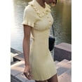 thumbnail image 6 of Women'S Dress Casual Short Sleeve Knit A Line Midi Summer Breathable Dress for Women Yellow L, 6 of 9
