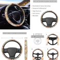 thumbnail image 3 of Jeiento Flowers Car Accessories Sets 14 PCS Car Seat Covers Full Set with Steering Wheel Cover Seatbelt Pads Gear Shift Knob Covers Set Rearview Mirror Cover Coasters Keychains, 3 of 6