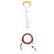 thumbnail image 1 of Nvzi Correa para perros y estaca de madera con mango amarillo, ideal para perros grandes en patios, anclaje para exteriores, perfecto para acampar en el jardín, parques y playas (rojo)., 1 of 5