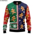 thumbnail image 5 of Suéteres de punto navideños con diseño divertido de hombre de jengibre, comida, regalo divertido de Navidad y Halloween, jerséis para parejas, fiestas, unisex, informales, 3, 5 of 5