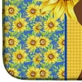 thumbnail image 4 of Carolines Treasures WDK5398DDM 21 x 14 in. Summer Sunflowers Chocolate & Cream Dachshund Dish Drying Mat, 4 of 5