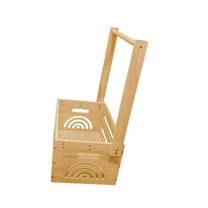 Almencla Baby Shower Crate Closet Wooden Storage Crate Practical Baby Shower Gift Storage Basket Easy to Assemble for Newborns Clothes Rainbow