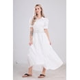 thumbnail image 3 of utcoco Women's Striped Puff Short Sleeve Shirt Dress, 3 of 6