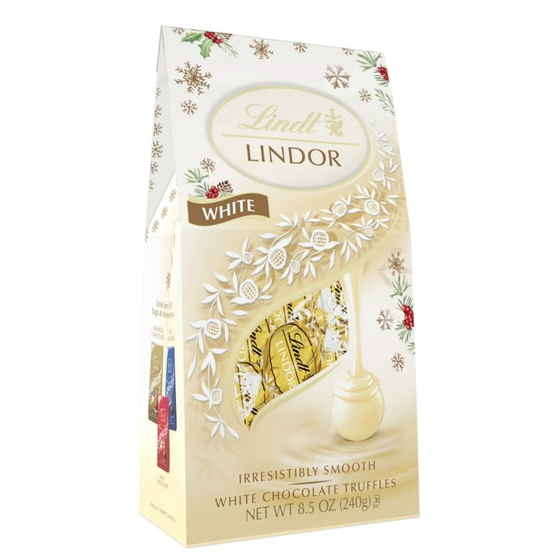 Lindt Lindor White Chocolate Candy Truffles, 8.5 oz Bag