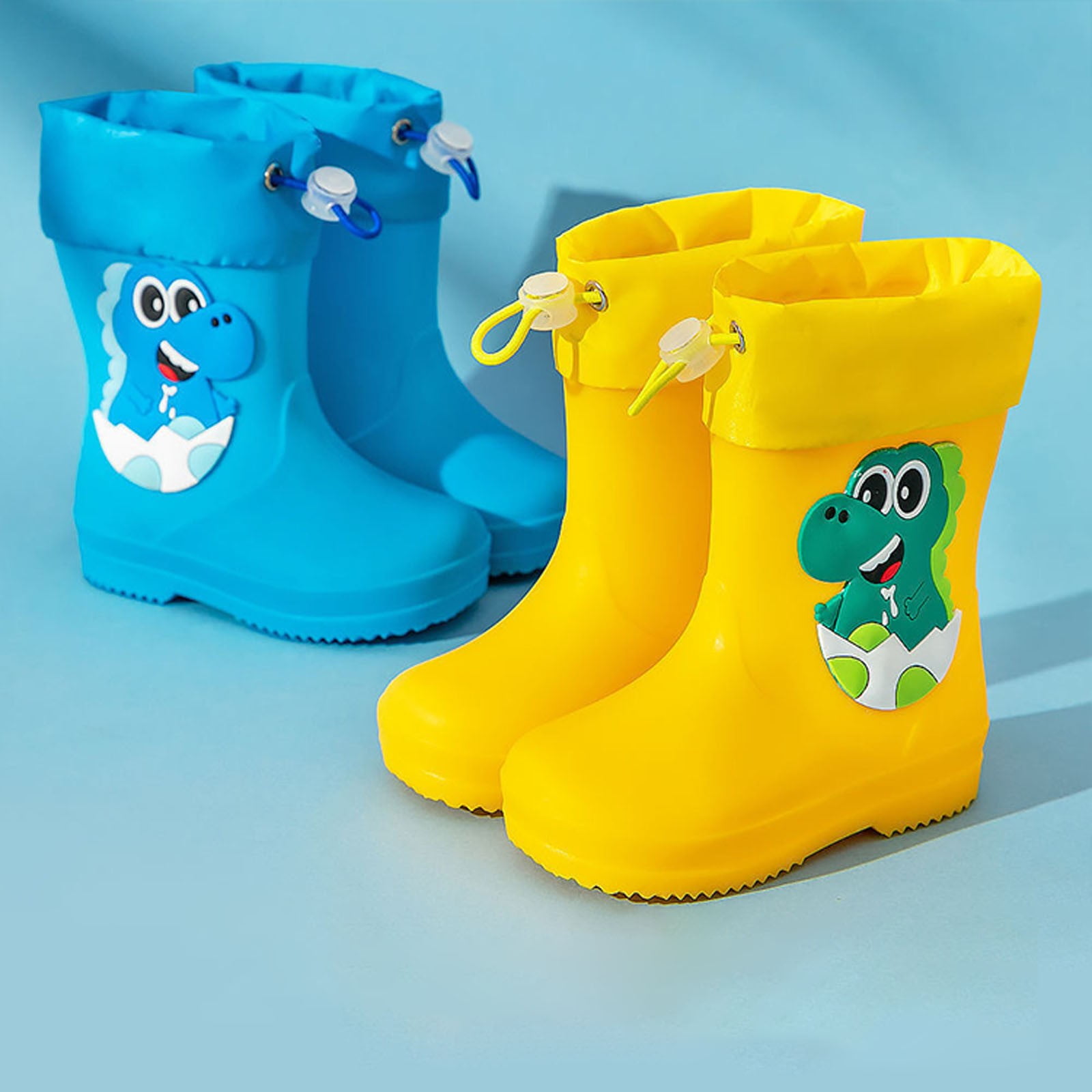 Ociviesr Female Elastic Mouth 's Rain Boots Textured Soles Non Light Comfortable Rain Shoes For Primary School Students Boys Insulated Boots Wellies Toddler