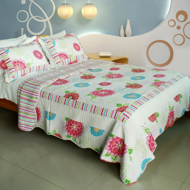 Juego de edredón Blancho Bedding Pink Fairy Tale Algodón, 3 unidades, completo