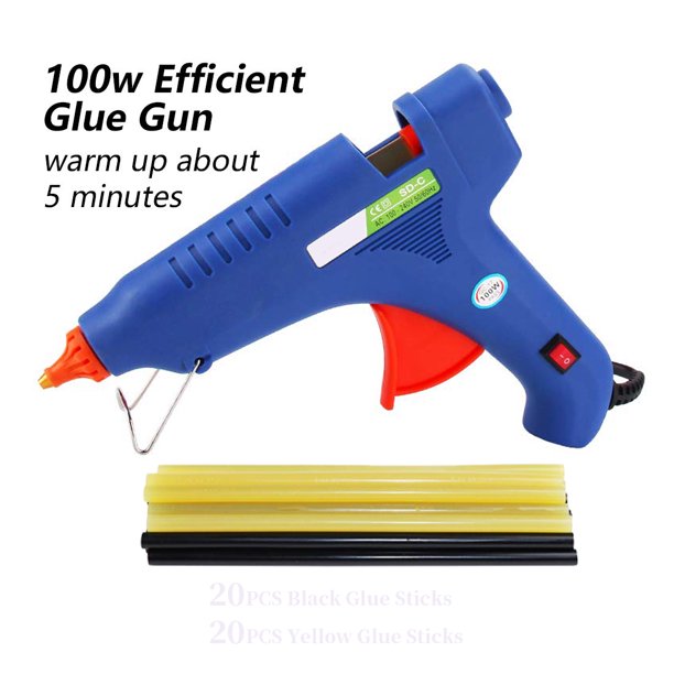 Hot Melt Glue Gun with 40pcs Glue Sticks,Removable AntiHot Cover with Flexible Trigger for DIY