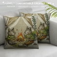 thumbnail image 3 of Camping Animals Throw Pillow Cover Tree Deer Fox Tent Bonfires Outdoor Adventure Decorative Pillow Cases Square Cotton Linen Cushion Cover for Home Bed Sofa Couch, 3 of 5