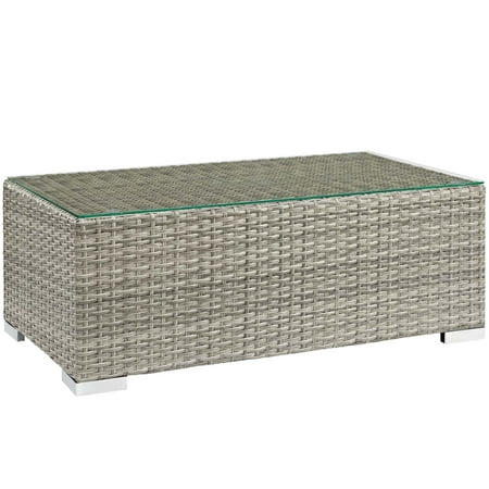 Modway Repose Outdoor Patio Coffee Table in Light Gray