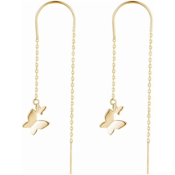 925 Sterling Silver Butterfly Dangle Earrings Chain for Women Teens Butterfly Drop Earrings Threader Tassel