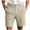Khaki, variant on Inleife Half Shorts Pants for Men on Sale Man Solid-Color Casual Pocket Cotton-Linen Button Zipper Shorts