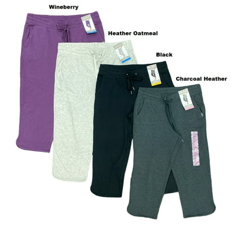 Eddie Bauer Women's Comfy Lightweight French Terry Capri Pants w/ Pockets (Wineberry, S)