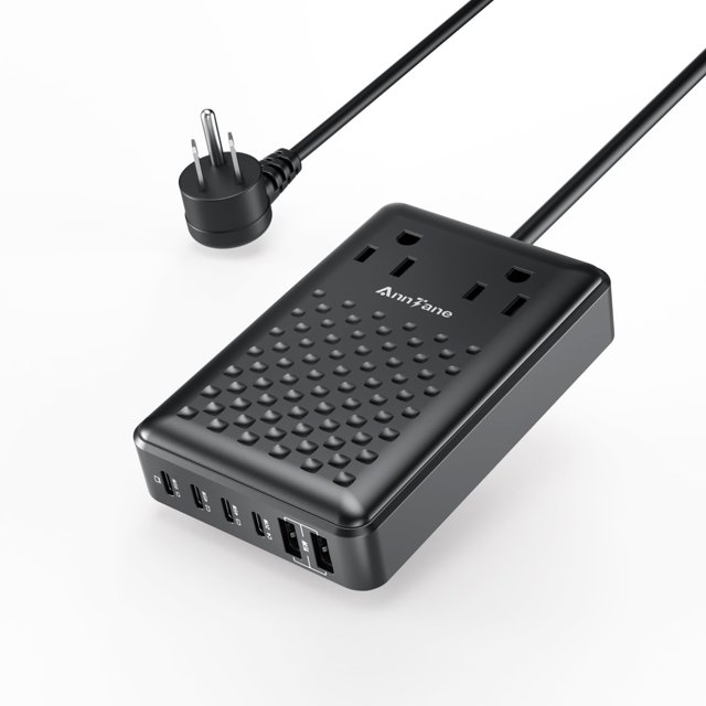 Estación de carga AnnTane Power Strip USB C de 140 W con 8 puertos