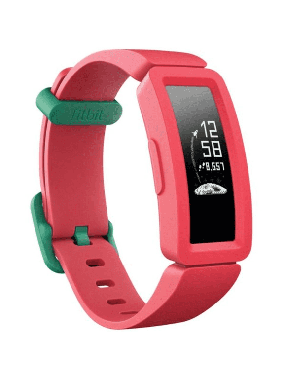 (Open Box) Fitbit Ace 2 Activity Tracker for Kids 6+, Watermelon/Teal Clasp,One Size