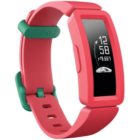 (Open Box) Fitbit Ace 2 Activity Tracker for Kids 6+, Watermelon/Teal Clasp,One Size