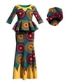 thumbnail image 2 of BAZINRICHE African Women's Sexy Slim Long Dresses with Headscarf African Printed Traditional Evening Gowns, 2 of 2