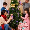thumbnail image 4 of Inadays 32pcs Crystal Christmas Ornaments Set - Purple Acrylic Snowflake & Icicle Drop Hanging Decor for Tree, Winter Wonderland Party, 4 of 6