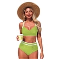 thumbnail image 2 of Two Piece Swimsuit, Womens Bikini Swimsuits, 2 Piece Bathing Suits for Women, Bathing Suit for Women 2 Piece, Women's High Waisted Two Piece Swimsuits Bikini Sets As Bathing Suits, Light Green M, 2 of 5