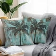 thumbnail image 2 of Waterproof Throw Pillow Covers Set of 2, 18x18 Inch Boho Coastal Tree Decorative Pillowcases Outdoor Pillow Slip Cushion Covers Set for Couch Tent Ocean Vintage Tropical Plant Flower, 2 of 7