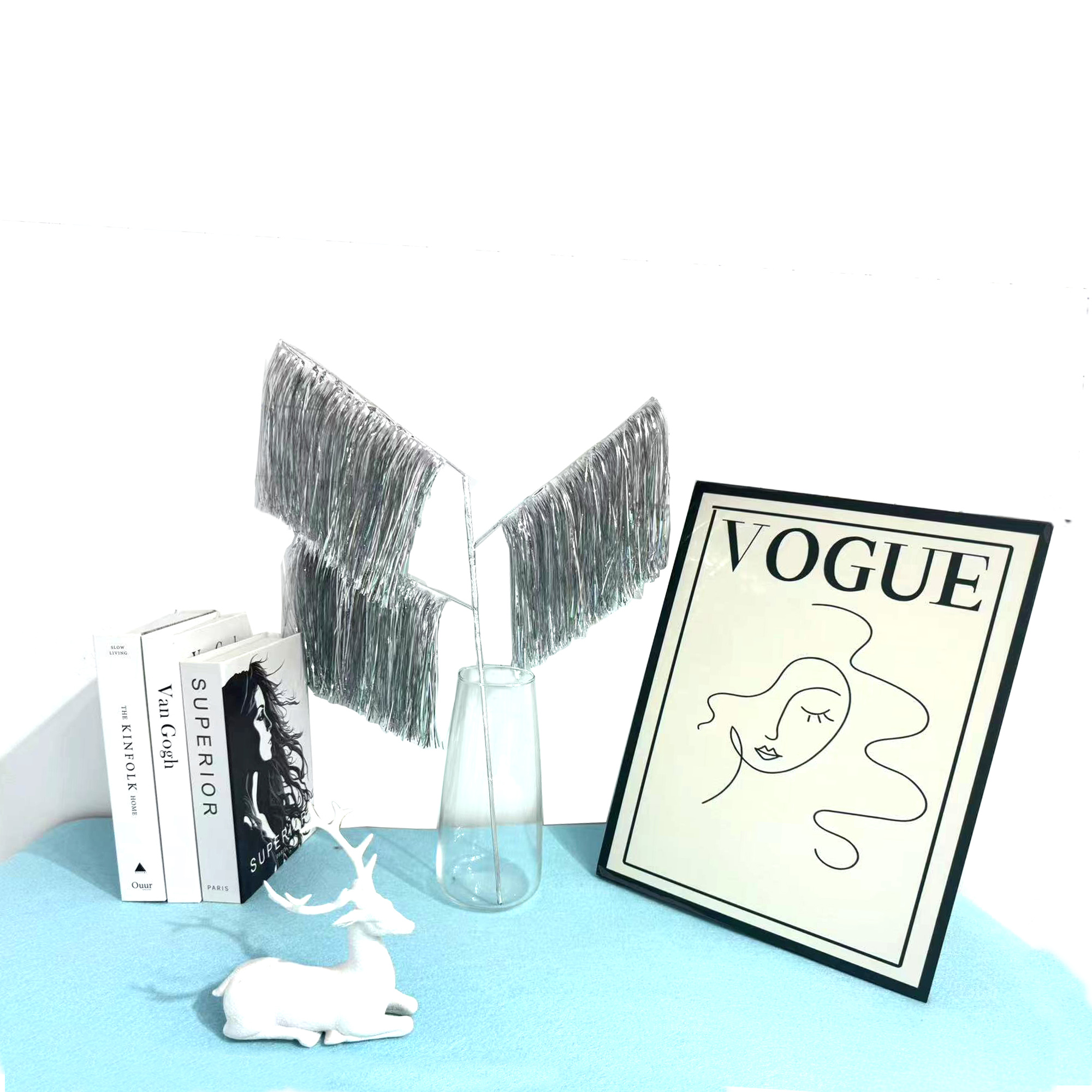 Holiday Time 21IN Silver 3 Branch Tinsel Pick