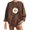 #01 Khaki, variant on Women Long Sleeve Sweatshirts Crewneck Daisy Flower Graphic Tops Casual Loose Pullover Shirts Oversized Y2K Clothes