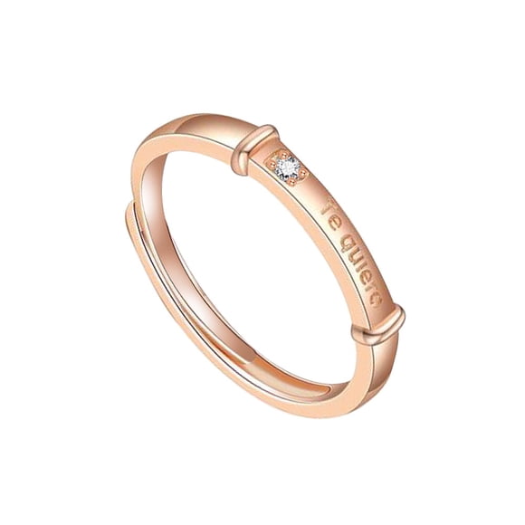 Gupgi Adjustable Couple Letters Ring Rose Gold Opening Ring Jewelry