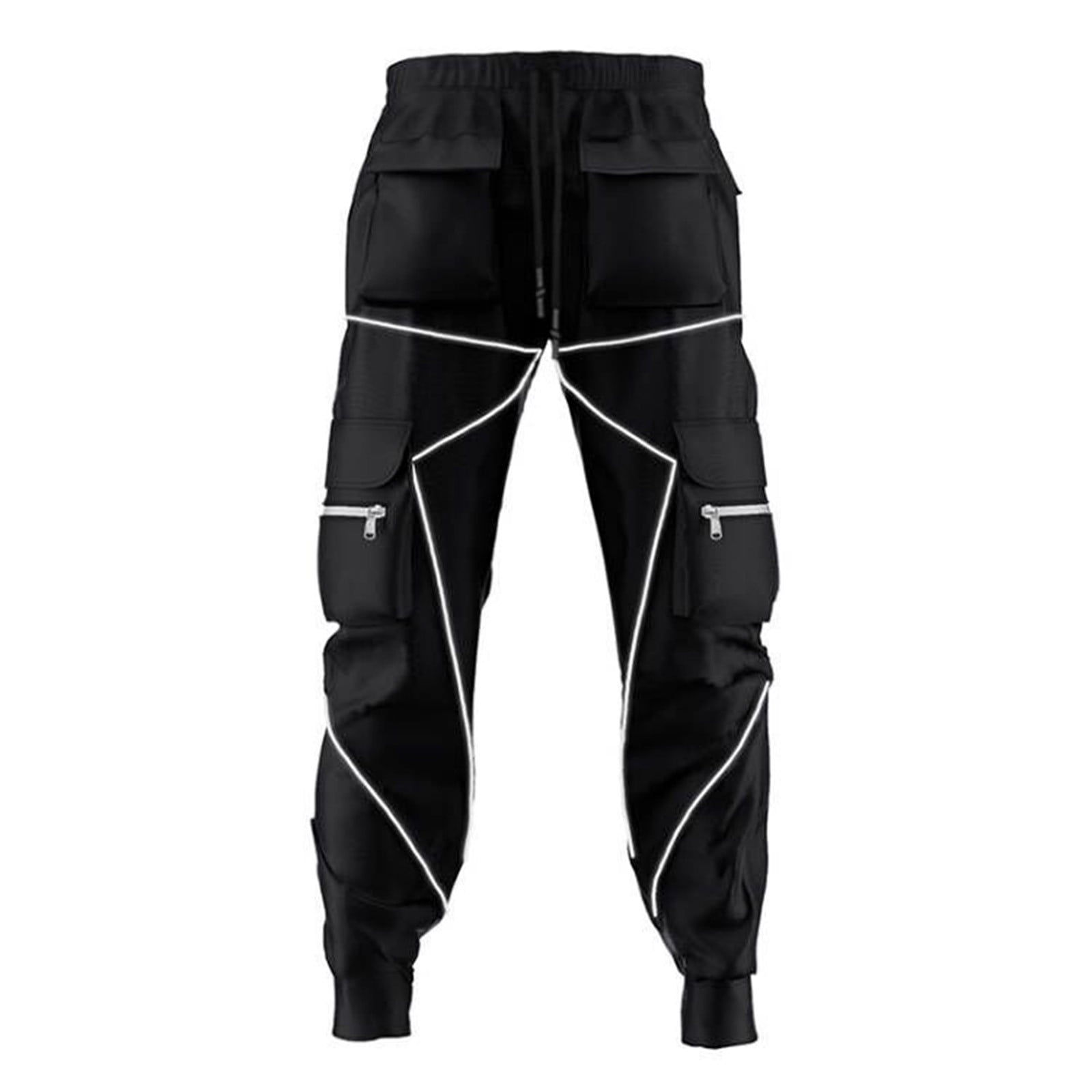 RbCulf Men's Fashion Cargo Pants Reflective Punk Jogger RbCulf Men's Fashion Cargo Pants Reflective Punk Jogger