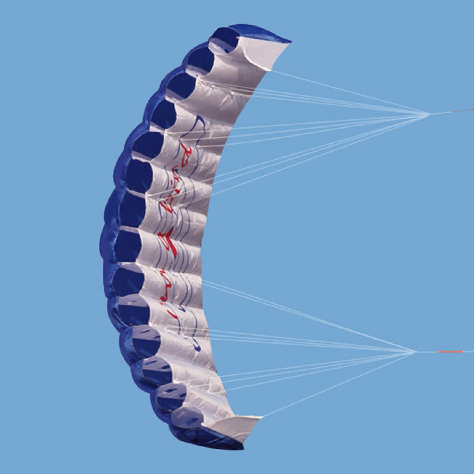 High Level Parafoil Parachute Double Kiteboard Kite Trainer Trick Kite Parafoil , Blue