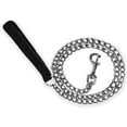 thumbnail image 1 of Dog Leash Steel Chain Solid Dog Metal Leash PU Leather Handle, 1 of 7