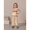 thumbnail image 4 of Jxzom Halloween Toddler Girl Outfits Pumpkin Smocked Spaghetti Strap Tank Top Dress Gingham Plaid Pants Halloween Clothes, 4 of 9