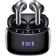 Wireless Earbuds Bluetooth 5.4 Headphones 60H Playtime Bass Stereo Ear Buds with Noise Cancelling Mic LED Display Earbud & in Ear Earphones IP7 Waterproof for Laptop Pad Phones Workout Black M