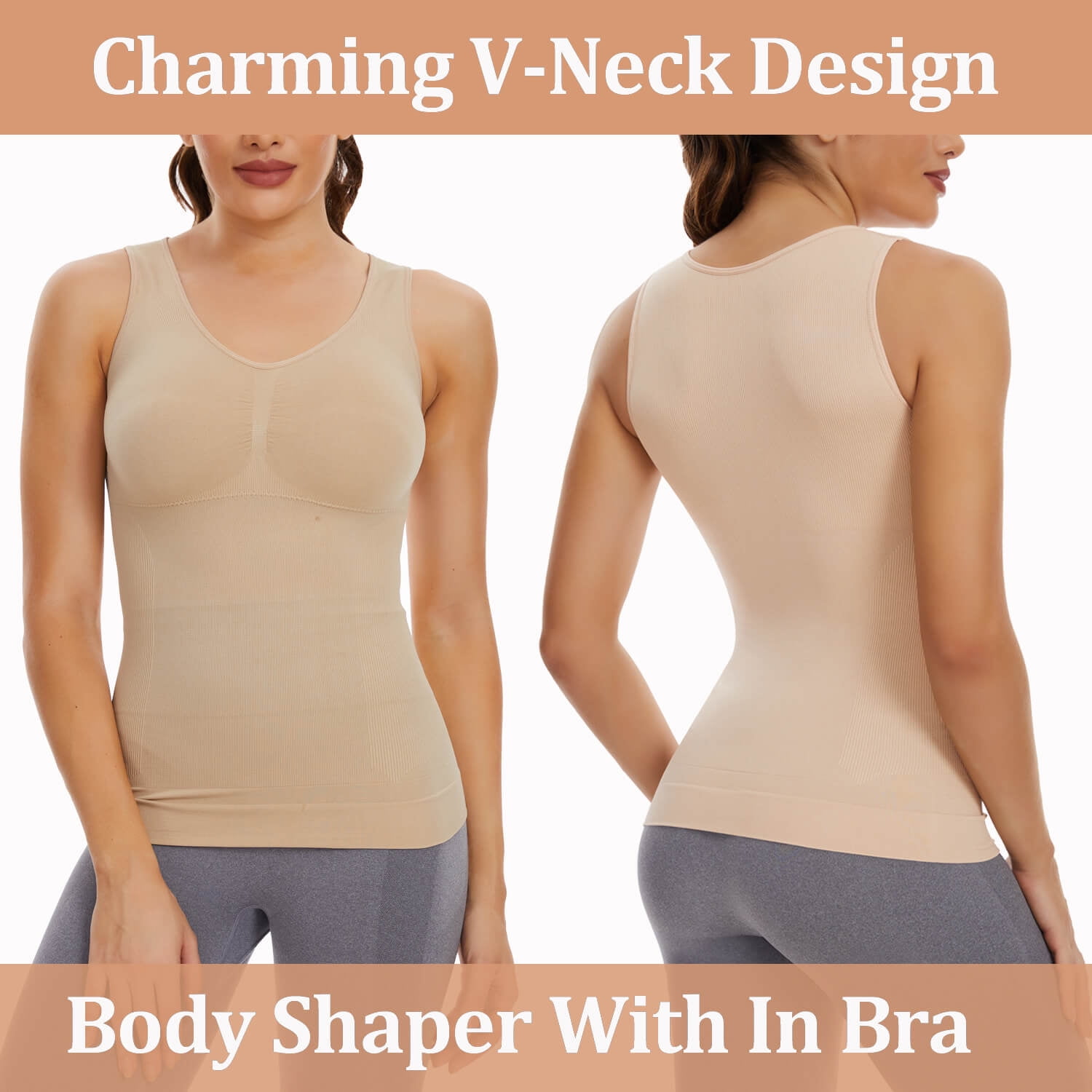 MANIFIQUE Shapewear Camisole with Built-in Pad Bra for Women