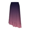 thumbnail image 7 of hotojiny Midi Skirts for Women Elastic Waist Ruffle Hem Asymmetrical Boho Skirt Summer Gradation High Low Flowy Skirt, 7 of 7