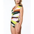 thumbnail image 3 of Women's Sanctuary FO22223 Float On Cap Sleeve Plunge Mio One Piece Swimsuit (Multi L), 3 of 3