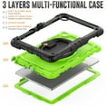 thumbnail image 3 of Allytechgroup Rugged Case for Lenovo Tab M11 11" 2024, Adjustable Kickstand Case with Built-in Screen Protector Shoulder Strap Anti-Drop Shockproof Full Body Protection Case, Black+Green, 3 of 8