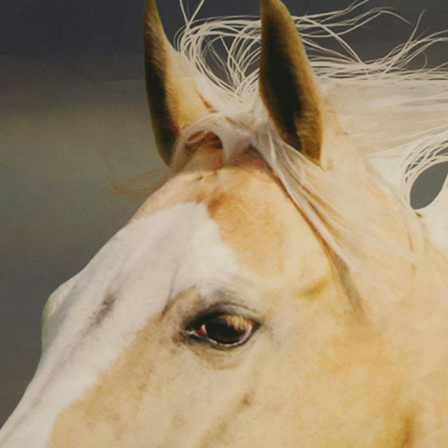 Loft Living Real Horses filtrant la lumière Passe-tringle rideau à piquets paires 74 x 84 in Multi