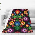 thumbnail image 4 of Cauagu Traditional Floral Polish Pattern Flannel Bed Blankets,Fleece Blanket Comfortable Air Conditioning Blanket for Sofa Bed Travel Couch & Living Room -60"x50", 4 of 8
