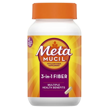 Metamucil Fiber, 3-in-1 Psyllium Capsule Fiber Supplement, 160 ct (Best Fiber Supplement Reviews)