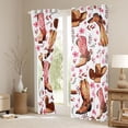 thumbnail image 3 of Manfei Cool Western Cowgirl Black Out Curtains,Boho Cowboy Boots Curtains Pack of 2 (42x63 Each),Pink Flower Blossom Bedroom Curtains For Girls Kids,Super Cozy Room Decor, 3 of 6