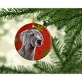 thumbnail image 2 of Carolines Treasures LH9341-CO1 Weimaraner Red Snowflake Holiday Christmas Ceramic Ornament, Multicolor, 2 of 3