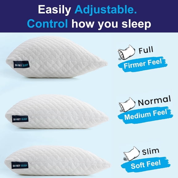 Adjustable Curved Contour Memory Foam Pillow  Size for Side and Back Sleepers with  Fill