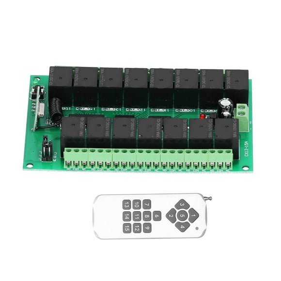Remote Control Relay Switch Electrical Equipment Remote Control Relay Switch Digital Wireless 15-Channel With LED CW/CCW 1000 MetersDC 12V