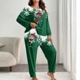 thumbnail image 2 of qelini Plus Size Loungewear Sets for Women Christmas Crewneck Long Sleeve Shirt and Pant Nightwear Soft Holiday Sleepwear, 2 of 4