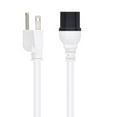 thumbnail image 2 of 3ft (Feet) Heavy Duty Power Cord, NEMA 5-15P to C15 AC Power Cord, 15A 125V, 14AWG, SJT, Replacement Computer Power Cord, Monitor Power Cable, PC Power Supply Cable, White, 10 Pack, 2 of 2